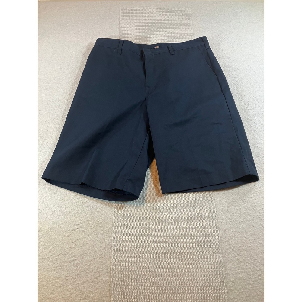 Dickies Mens Navy Blue Flat Front Work Shorts Size 36 Twill Casual Chino Shorts